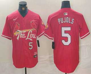 Mens St Louis Cardinals #5 Albert Pujols Red 2024 City Connect Limited Stitched Jersey